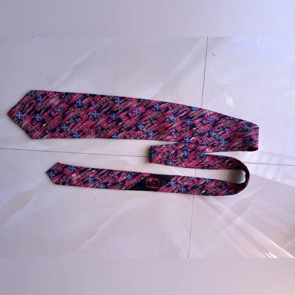 Cellini Boutique 100% Silk Men’s Neck Tie Made In Usa Colorful Elegant Office - Picture 1 of 9